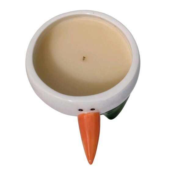 Vintage JCPenney Home Collection Ceramic Snowman Head with Candle in Box Holiday - Picture 3 of 5